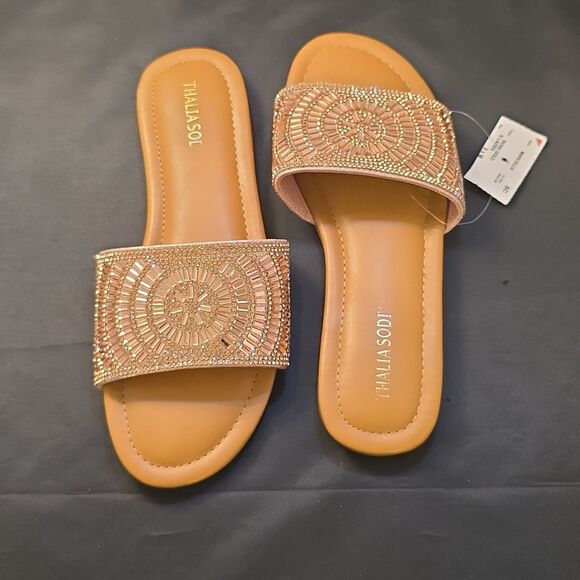 BRAND NEW THALIA SODI RHINESTONE EMBELLISHEDE WOMEN'S SLIDER G1 - Picture 6 of 16